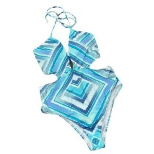Bar lll Ombre Scarf Crystal blue one piece swimsuit NWT size XL